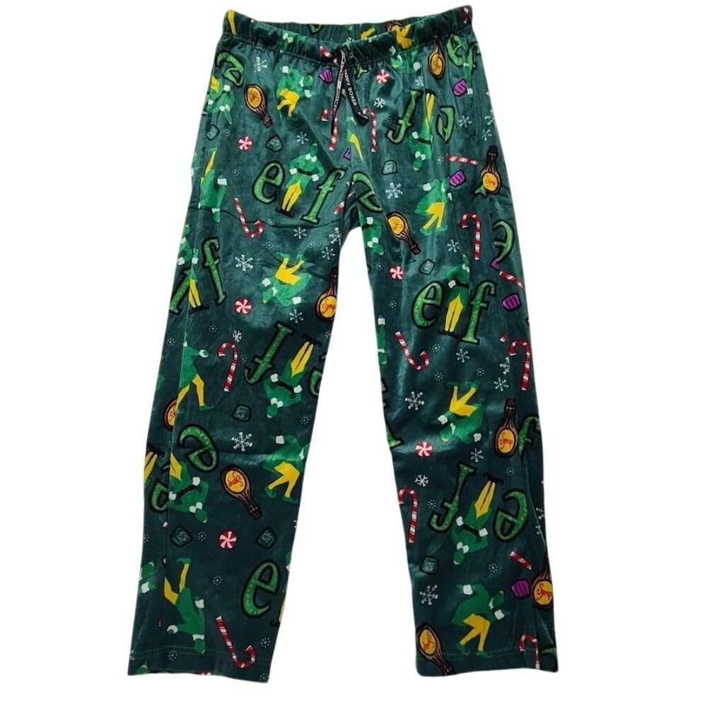Happy Boxer Buddy The Elf Mens Pajama Lounge Pants Christmas Print Size Large